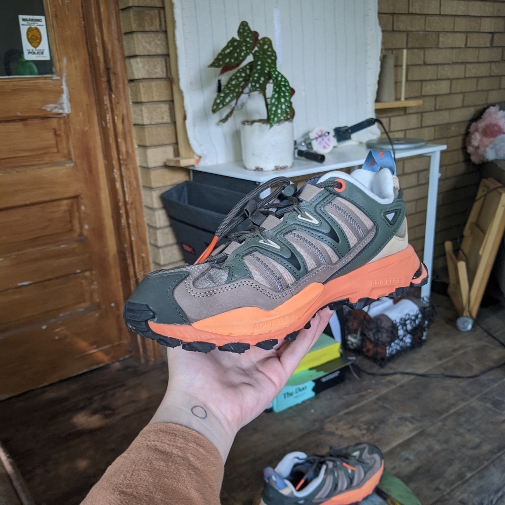 women's hyperturf adidas adventure running sneaker brown